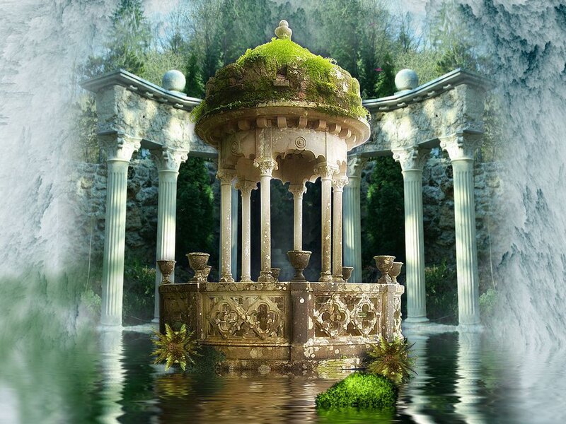 Moss-covered Fountain