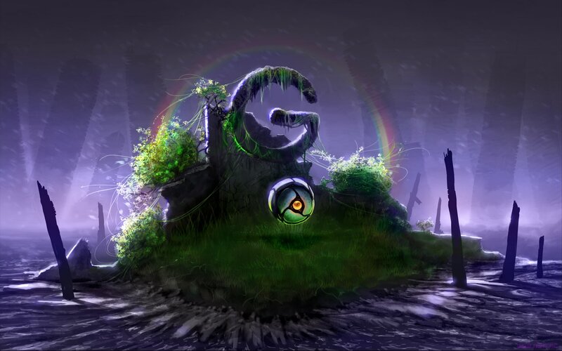 moss-covered g symbol