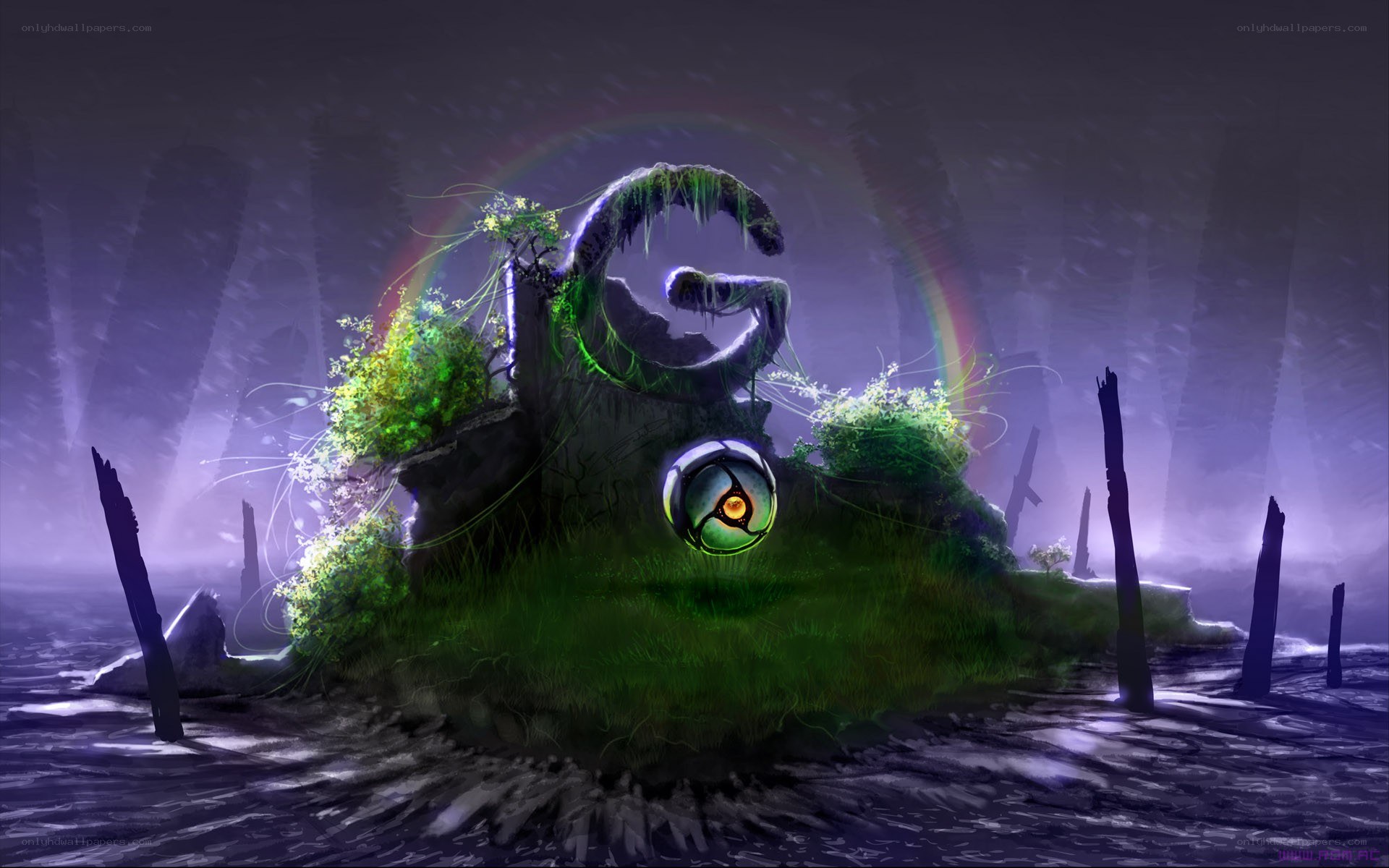 moss-covered g symbol