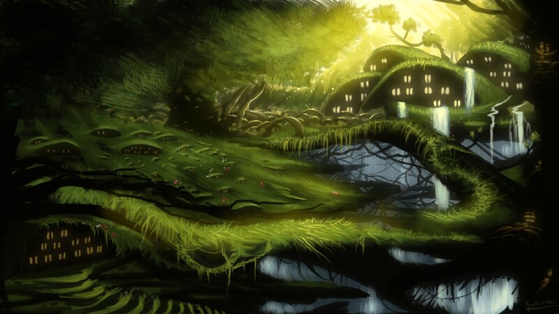 Moss-covered Hobbit Homes
