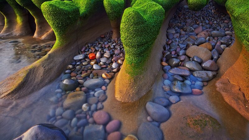 Moss-covered Rock Formations — Green