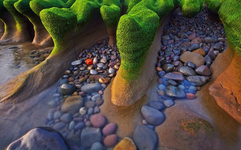 Moss-covered Rock Formations
