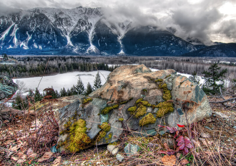 Moss-covered Rock in Mountains