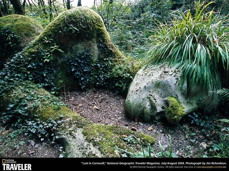 Moss-covered Stone Sculptures