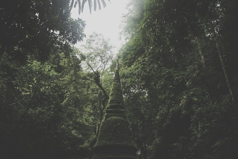 Moss-covered Stupa