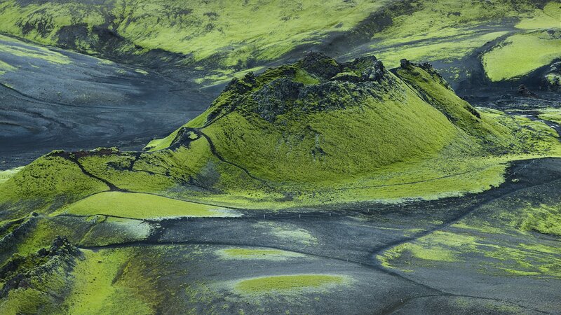 Moss-covered Volcanic Hills — Green