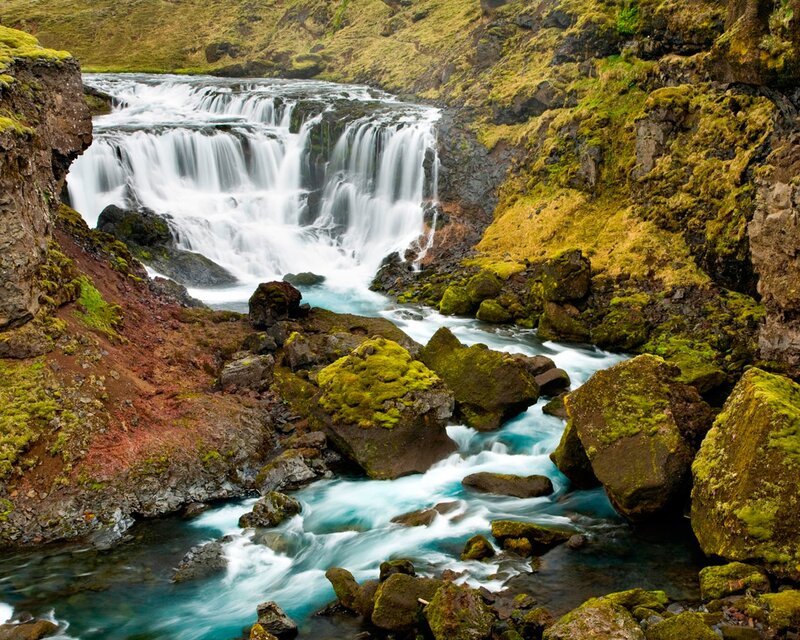 Moss-covered Waterfall — Green, Serene, Photograph, River