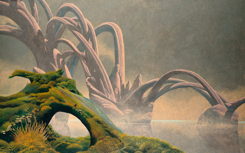 Mossy arch and alien roots