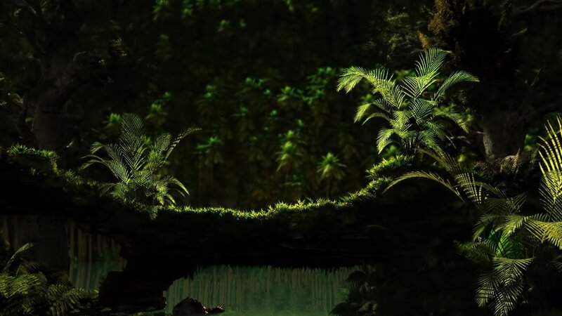 Mossy Bridge in Jungle — Green