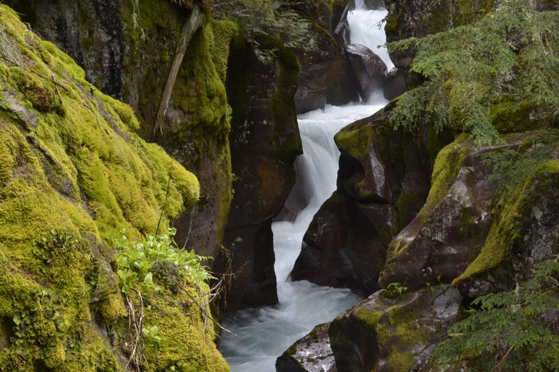 Mossy canyon waterfall