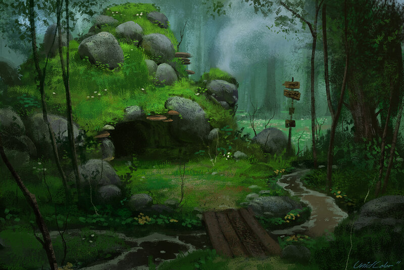 Mossy Forest Clearing — Green