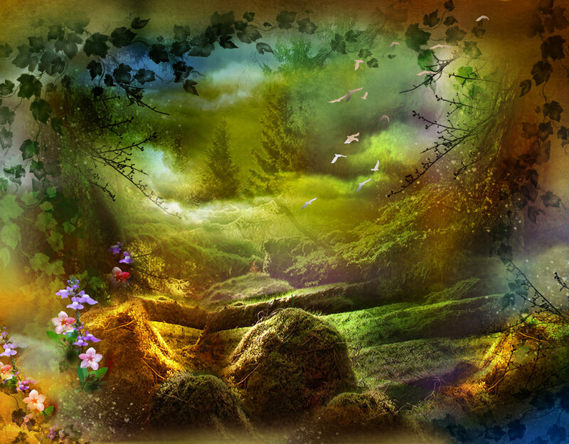 Mossy Forest Landscape — Green, Serene