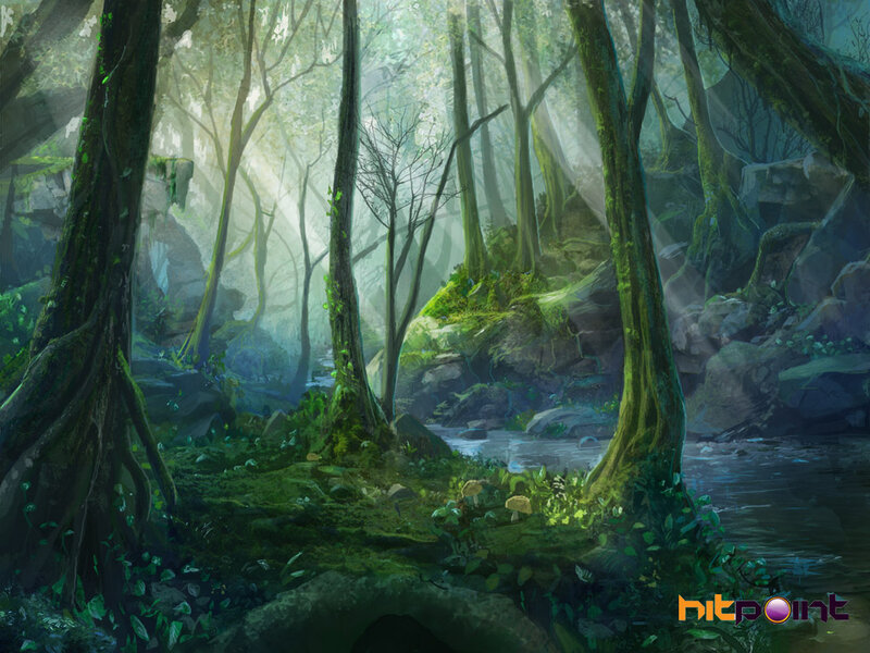 Mossy Forest Stream — Green, Serene