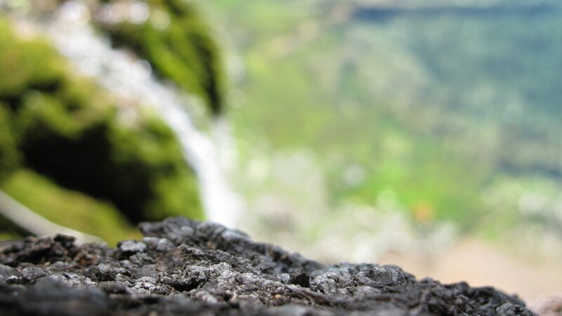 Mossy Rock with Waterfall