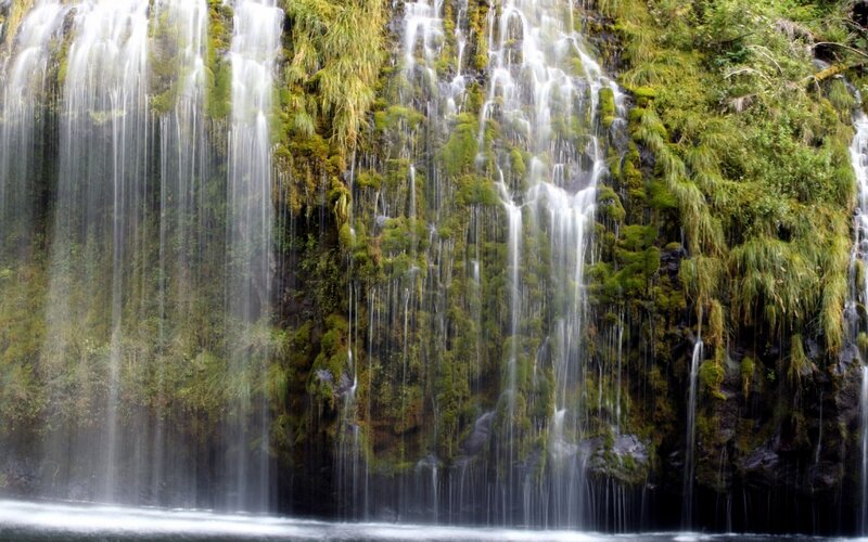 Mossy Waterfall — Green, Serene, Photograph, Moss, Rock