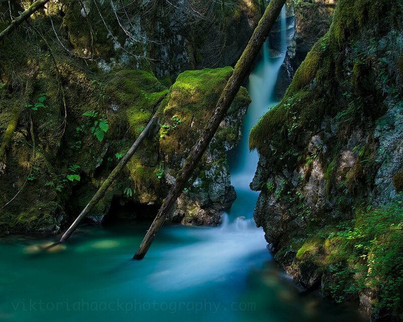 Mossy Waterfall in Canyon