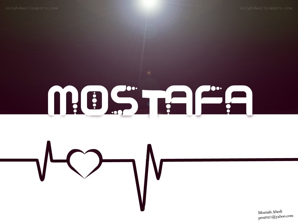 Mostafa logo with heartbeat design