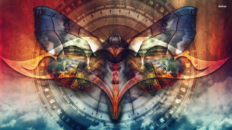 Moth with celestial clock