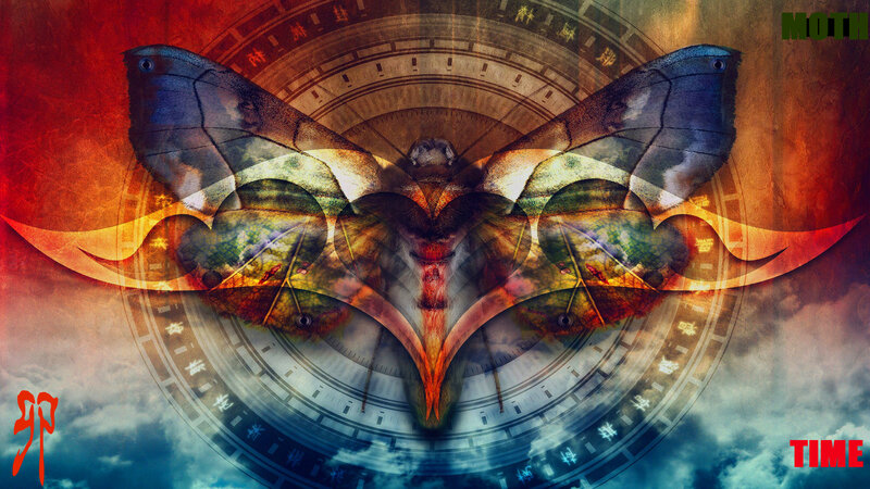 Moth with Clock Design