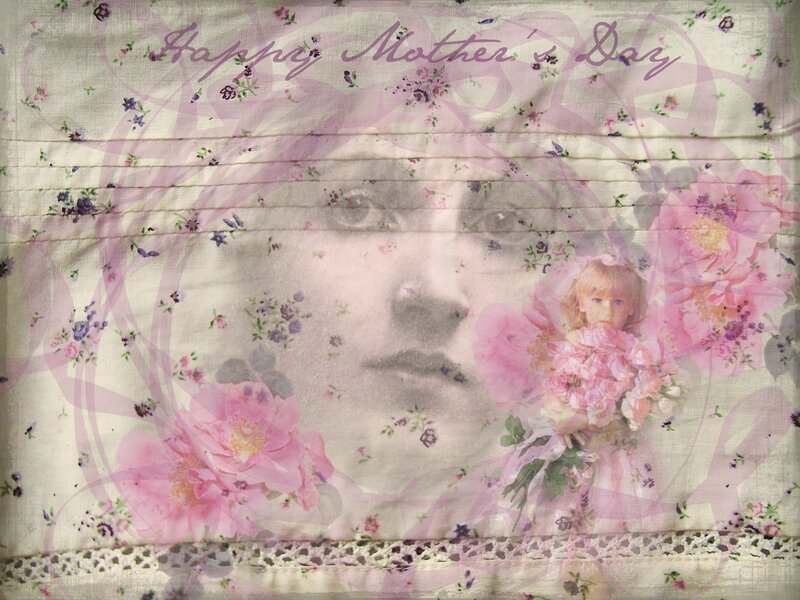 Mother and Child Collage — Pink