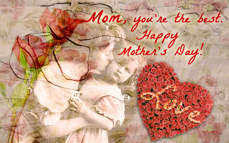 Mother and Child Collage — Red