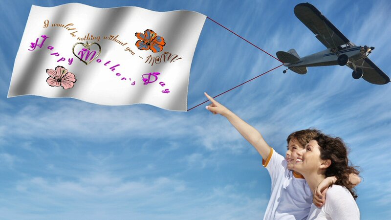 Mother and Child Flying Kite