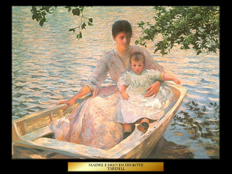 Mother and child in a boat