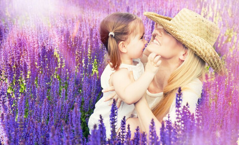 Mother and Child in Field