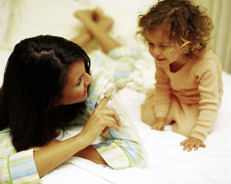 Mother and Child on Bed