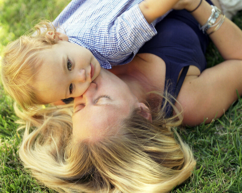 Mother and Child on Grass