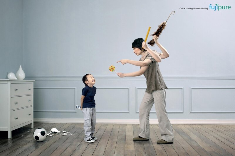 Mother and child with lollipop