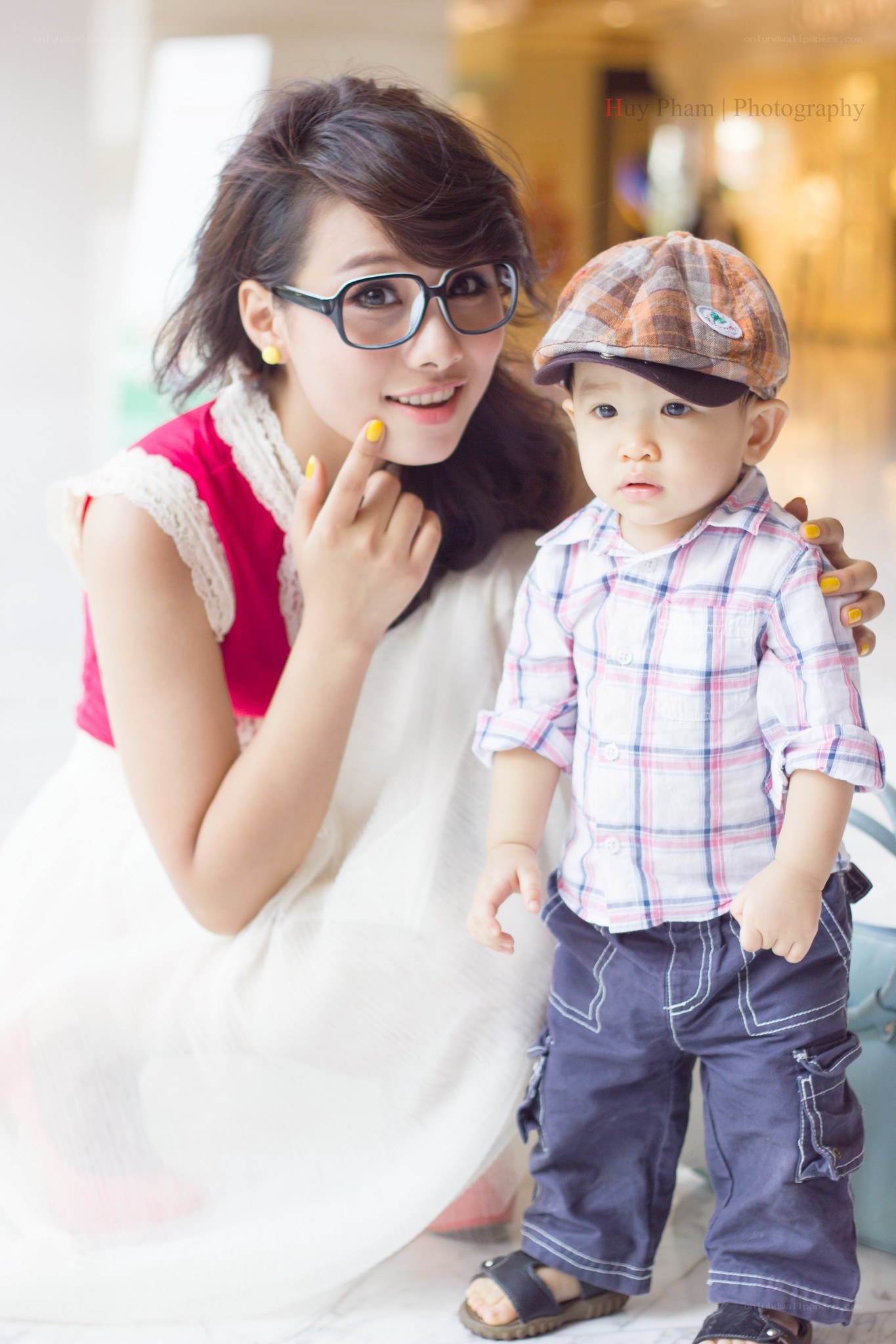 Mother and son portrait