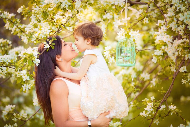 Mother Holding Child — White