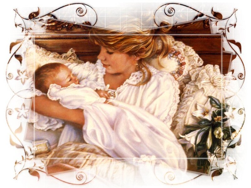 Mother holding her baby