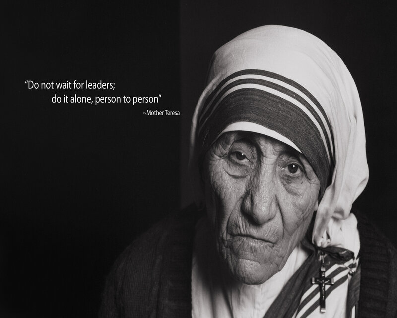 Mother Teresa Portrait — Black