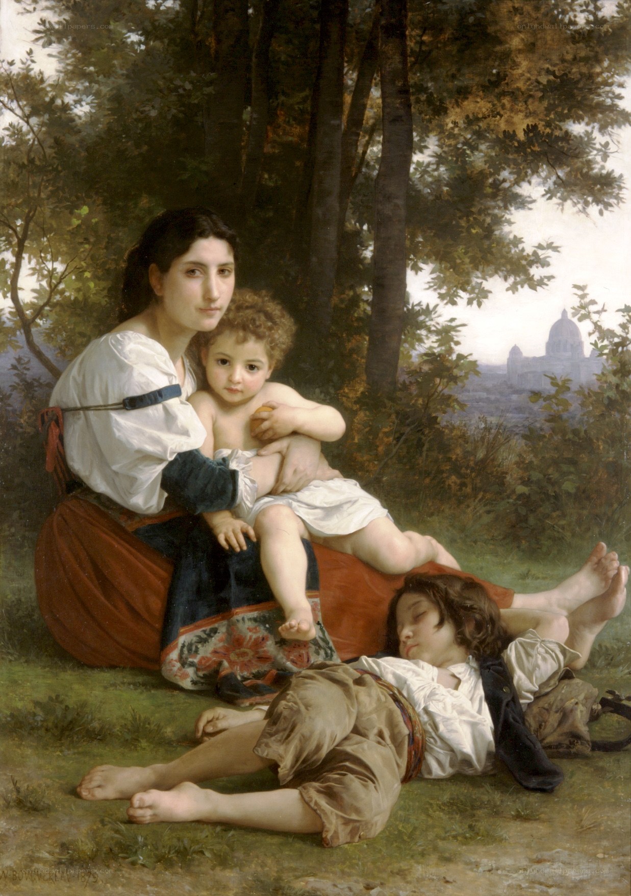 Mother with Children in Park