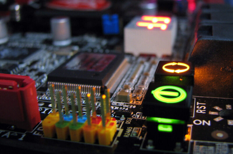 Motherboard with Illuminated Buttons