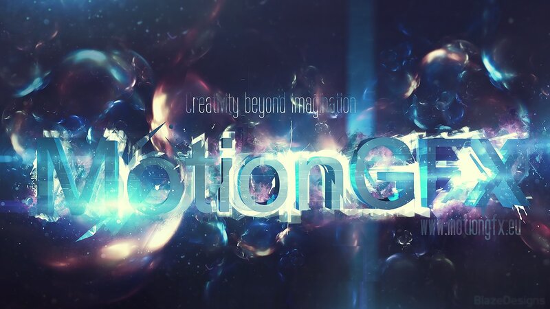 MotionGFX logo with cosmic background
