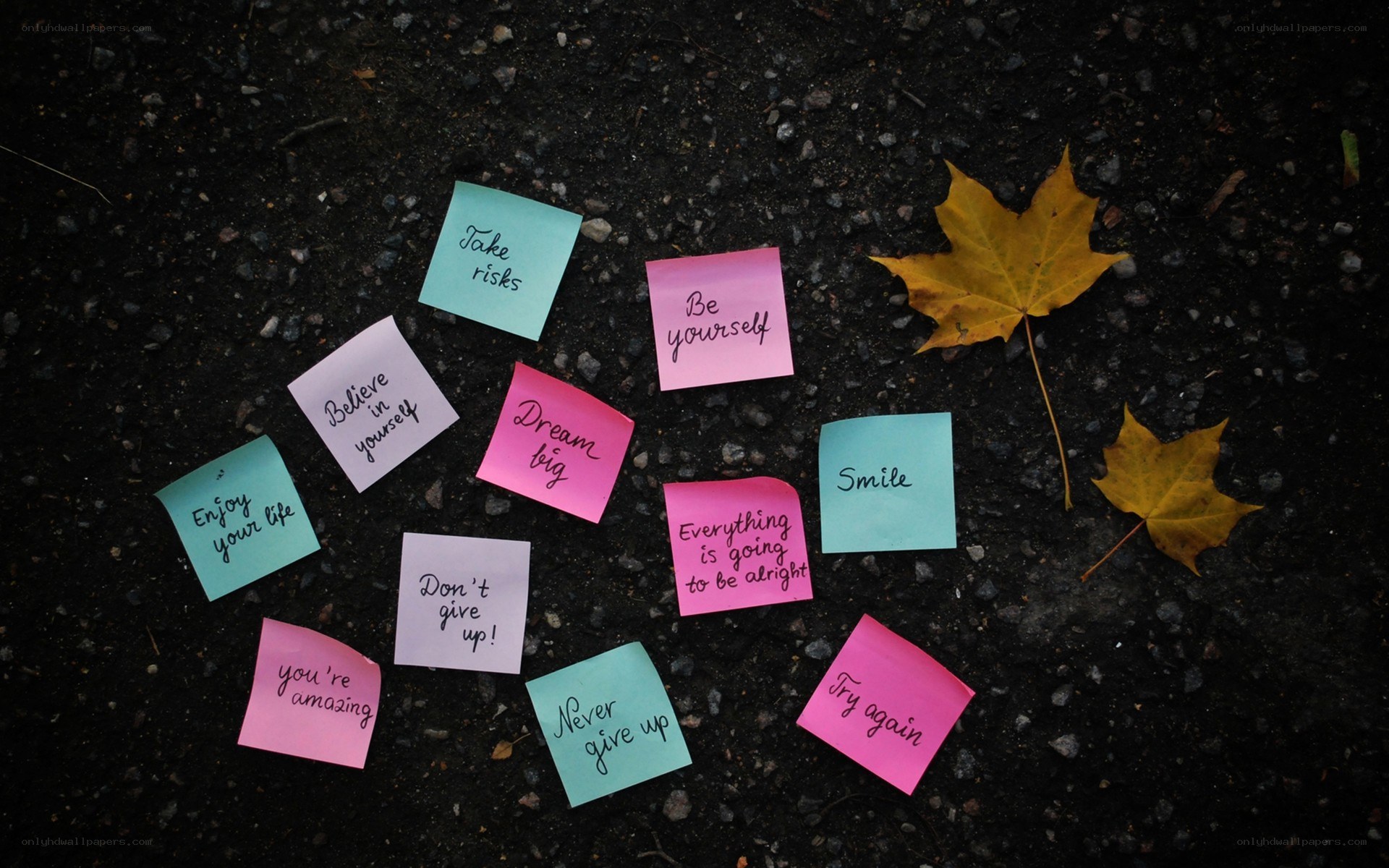 Motivational notes on pavement
