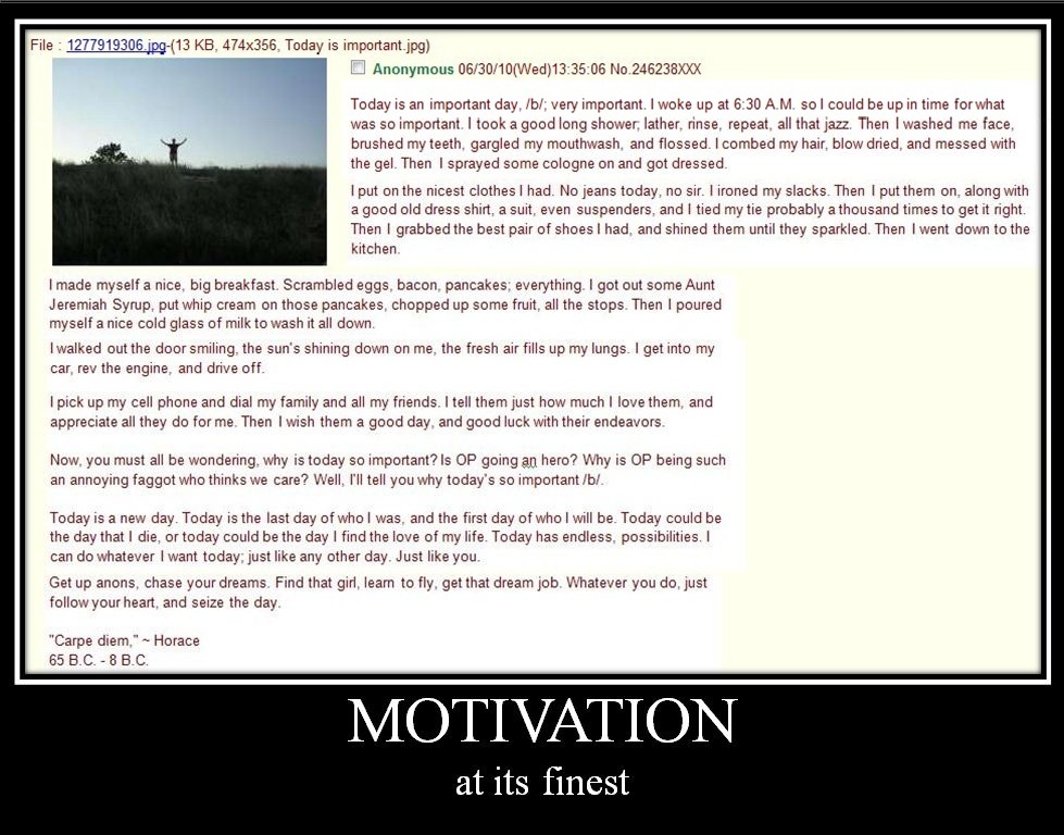 Motivational post with text