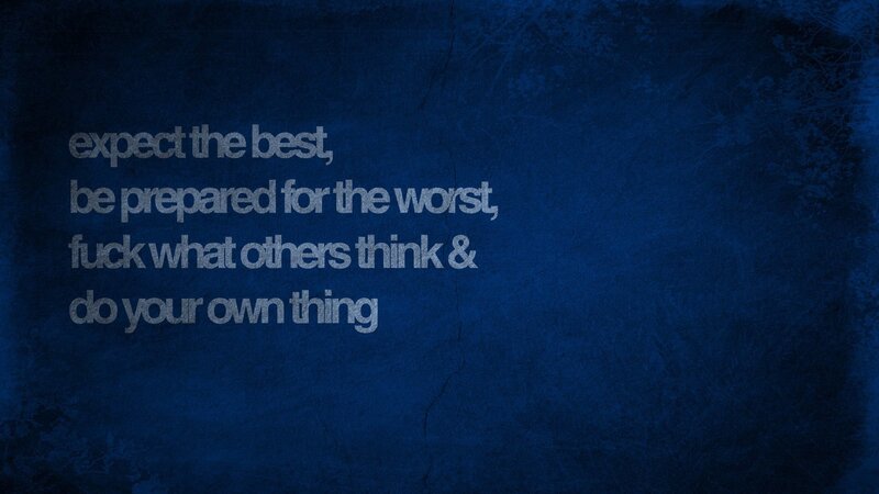 motivational quote on blue background