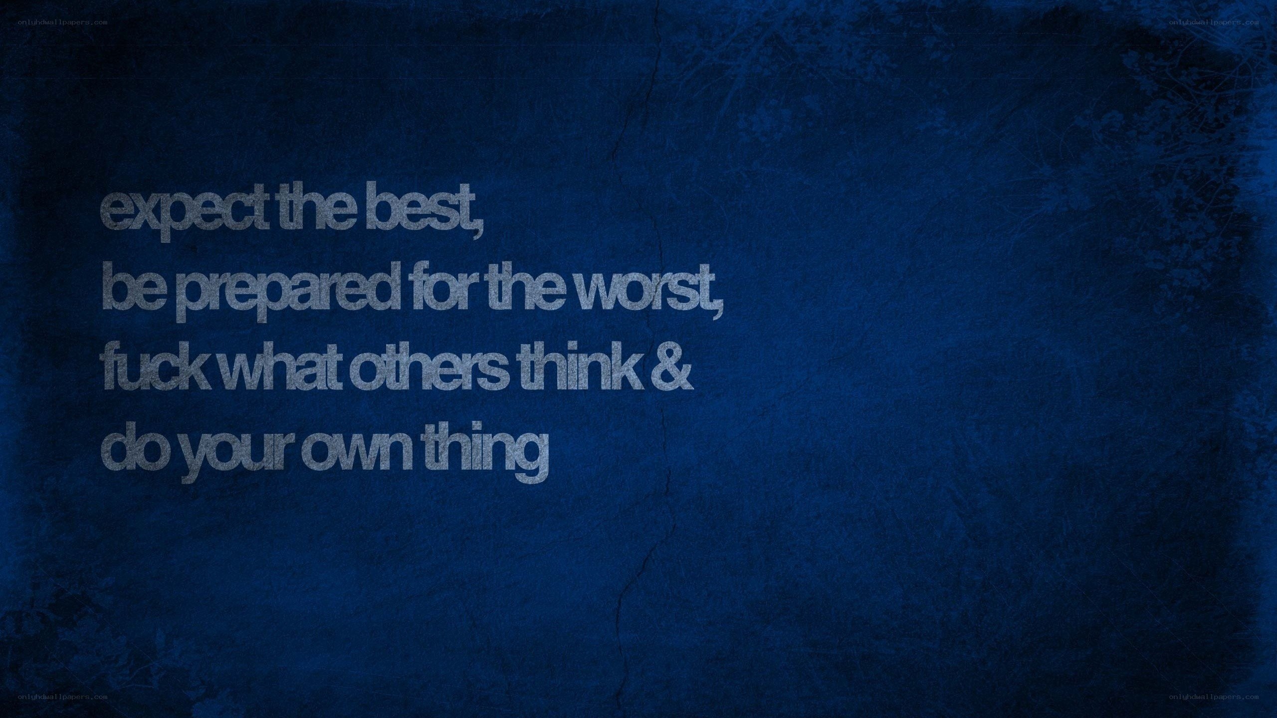motivational quote on blue background