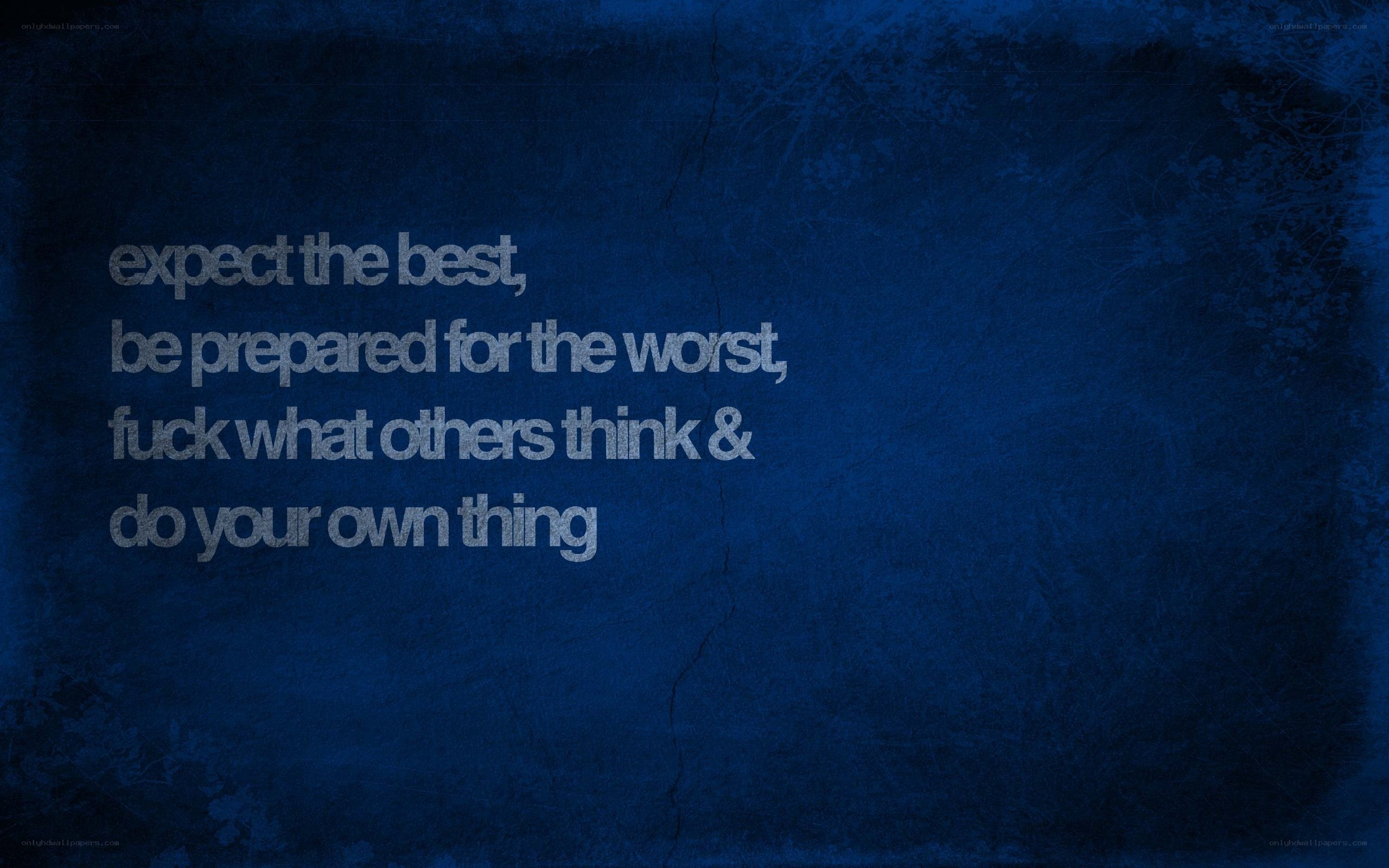 motivational quote on blue background
