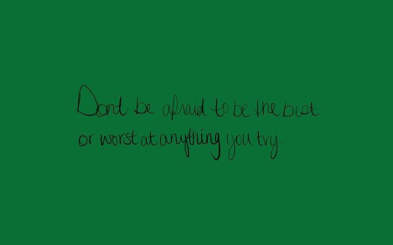 motivational quote on green