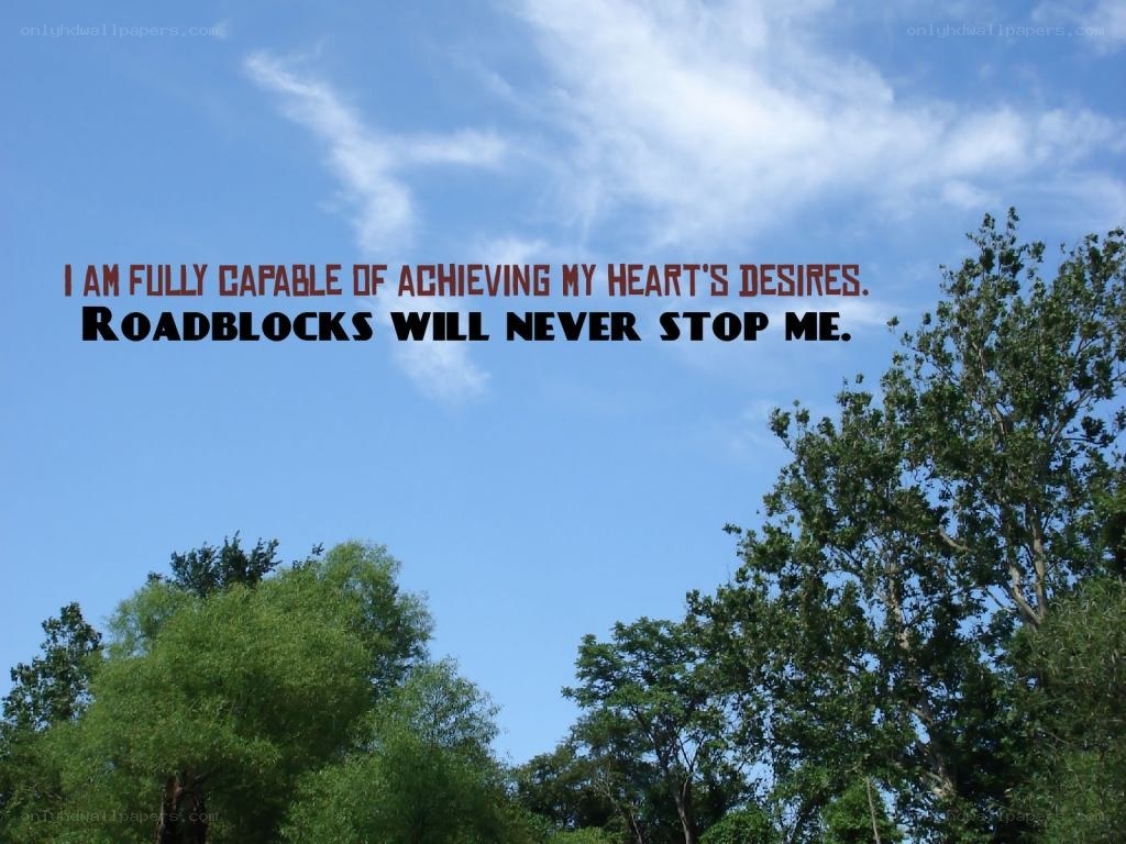 Motivational quote over trees