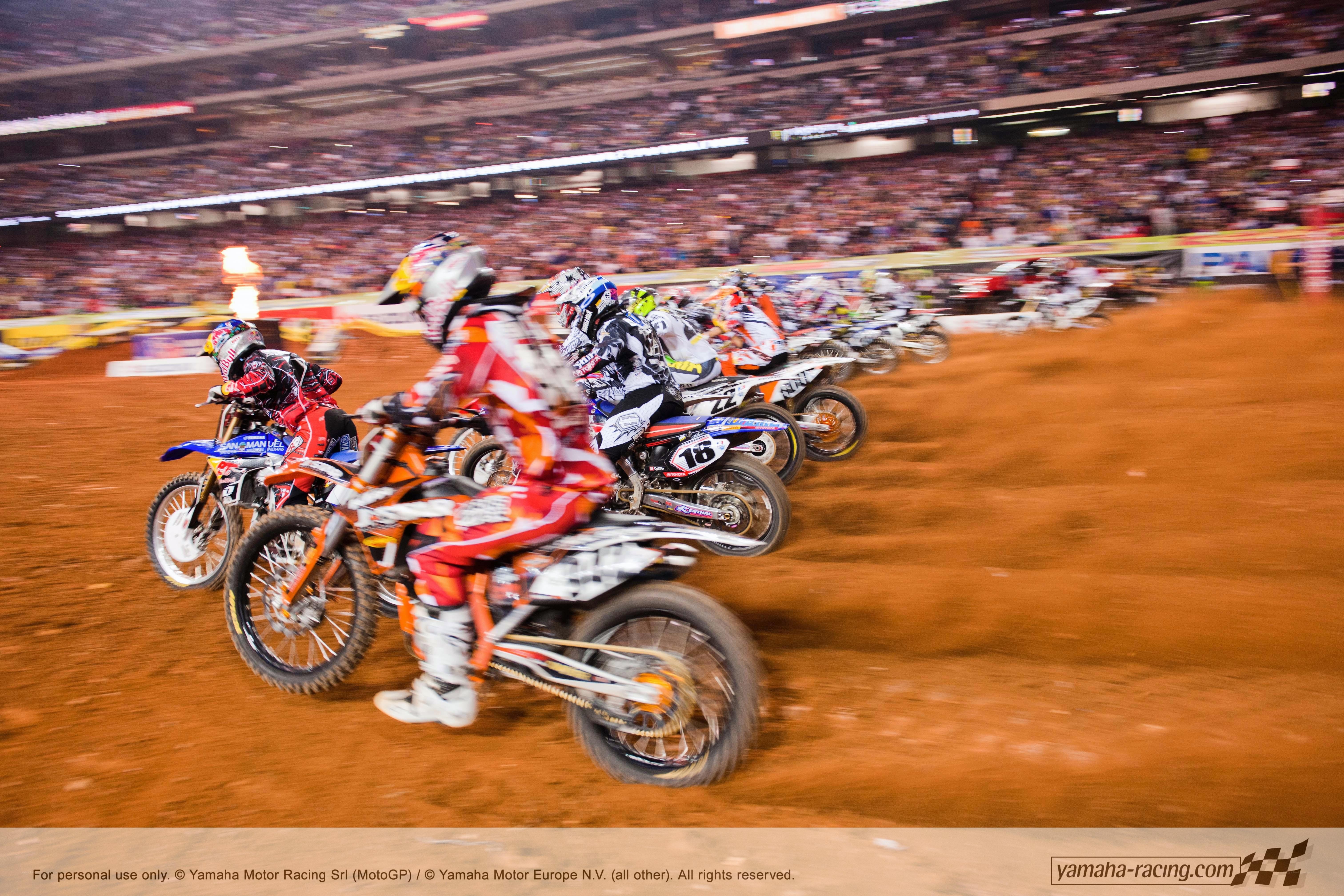 Motocross race in stadium
