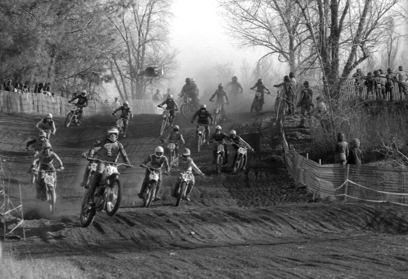 Motocross race on dirt track