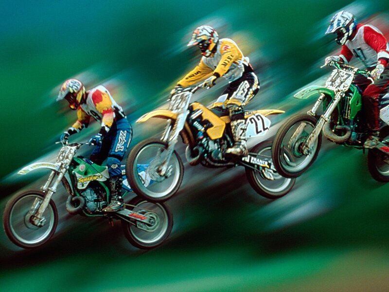 Motocross racers in action