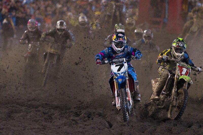 Motocross racers in action
