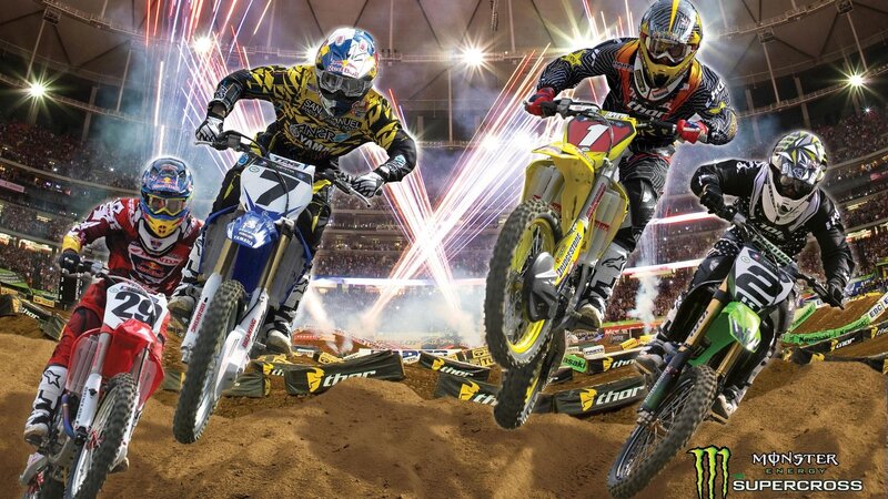 Motocross racers in action